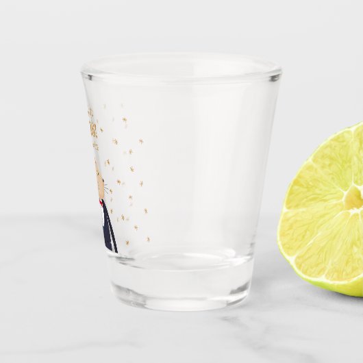 Cat Cheers to 2026 New Year Personalized Name Schnapsglas (Rechts)