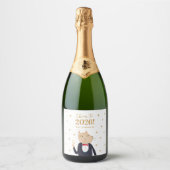 Cat Cheers to 2026 New Year Personalized Schaumweinetikett (Vorderseite)