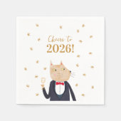 Cat Cheers to 2026 New Year Serviette (Vorderseite)