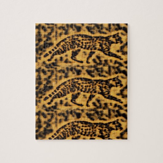 Cat cheetah Print geometrische Kunst Puzzle (Vertikal)