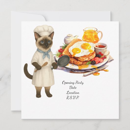 Cat Chef Cooking Party for Cat Lovers  Einladung (Vorderseite)