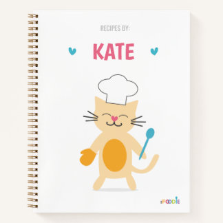 Cat Chef Personalized Kids Recipe Notizblock