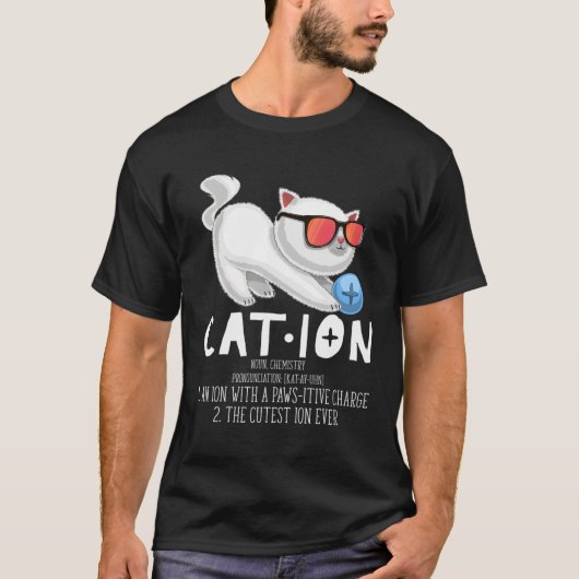 Cat Chemistry Teacher Cation Elet T-Shirt (Vorderseite)