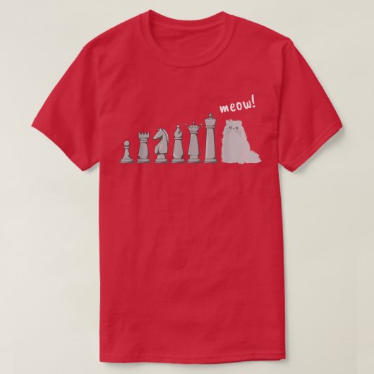 Cat Chess Pawn Meow Funny Chess Player T-Shirt (Design vorne)
