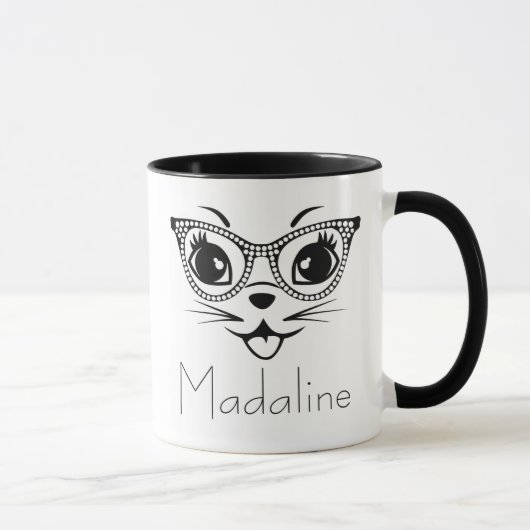 Cat Chic Black and White Tasse (Rechts)