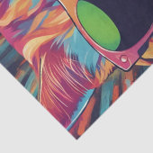 Cat Chic: Farbenfrohe Pop Kunst Katze in Sonnenbri Seidenpapier (Detail)