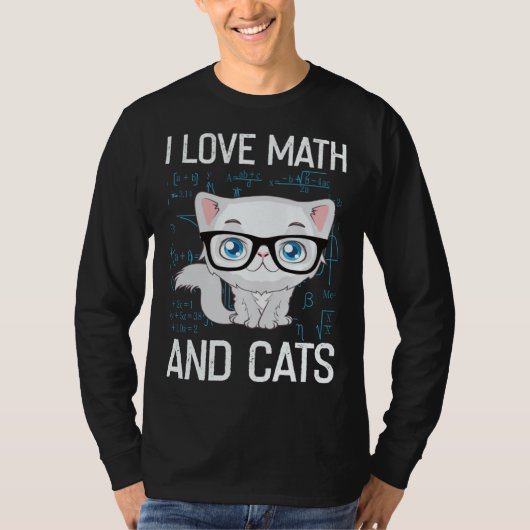 Cat Christian Gif I Love Math And Cats T-Shirt (Vorderseite)