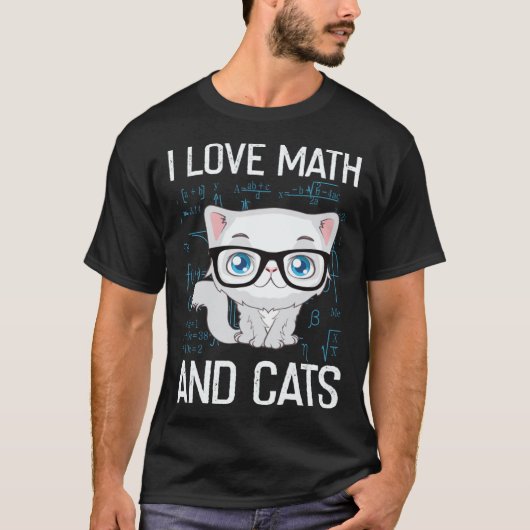 Cat Christian Gif I Love Math And Cats T-Shirt (Vorderseite)
