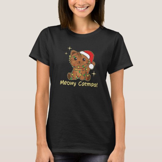 Cat Christmas Animals Cute Cats Meowy Catmas  3 T-Shirt (Vorderseite)
