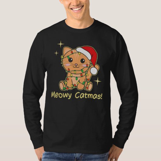 Cat Christmas Animals Cute Cats Meowy Catmas 4 T-Shirt (Vorderseite)