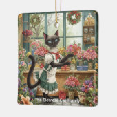 Cat Christmas Blume durch Blumenpapier Keramikornament (Links)