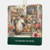 Cat Christmas Blume durch Blumenpapier Keramikornament (Links)