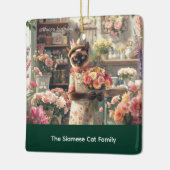 Cat Christmas Blume durch Blumenpapier Keramikornament (Links)