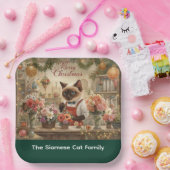 Cat Christmas Blume durch Blumenpapier Pappteller (Party)