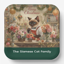 Cat Christmas Blume durch Blumenpapier Pappteller