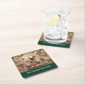 Cat Christmas Blume durch Blumenpapier Rechteckiger Pappuntersetzer (Vor Ort)