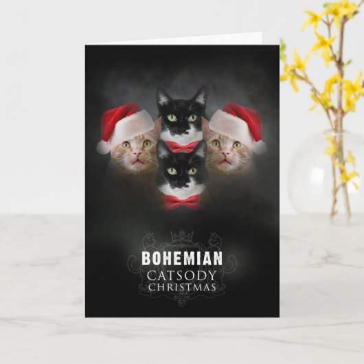 Cat Christmas Card Bohemisch Catsody Karte (Gelbe Blume)