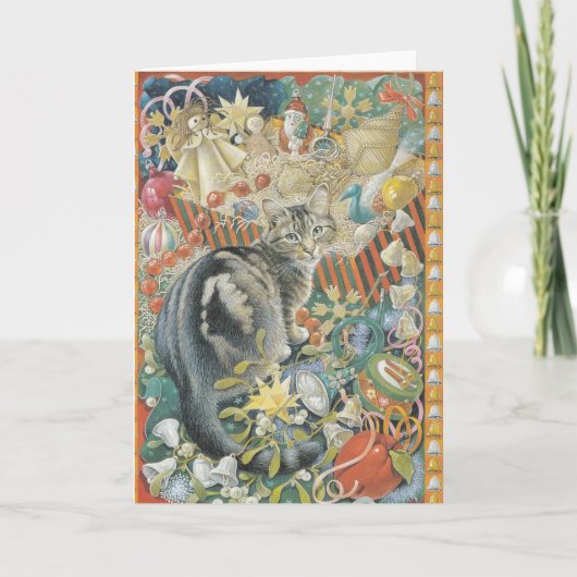 Cat Christmas Cards Feiertagskarte (Vorderseite)