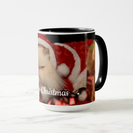 Cat Christmas Custom Foto Tasse (VorderseiteRechts)