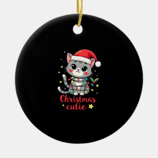 Cat Christmas Cutie Cats Christmas T-Shirt for Men Keramik Ornament (Vorne)