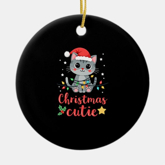 Cat Christmas Cutie Cats Christmas T-Shirt for Men Keramik Ornament (Vorne)