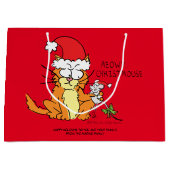 Cat Christmas Funny Cartoon Niedlich Mouse Große Geschenktüte (Vorderseite)