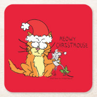 Cat Christmas Funny Cartoon Niedlich Mouse