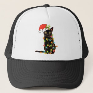Cat Christmas Funny Meowy Christmas Tree Cat Truckerkappe