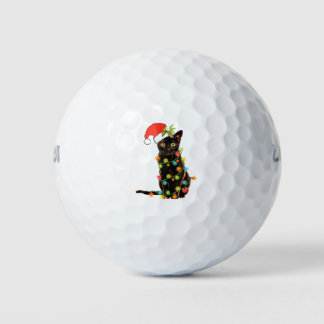 Cat Christmas Funny Meowy Weihnachtsbaum Katze Golfball