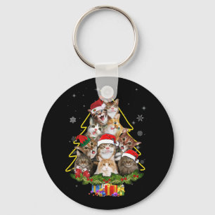 Cat Christmas Funny Shirt Meowy Christmas Tree Cat Schlüsselanhänger