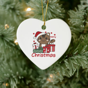 Cat Christmas Gift Winter Animals Cats Keramik Ornament