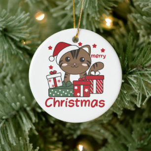 Cat Christmas Gift Winter Animals Cats Keramik Ornament
