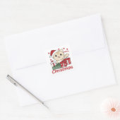 Cat Christmas Gift Winter Animals Cats Quadratischer Aufkleber (Umschlag)