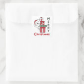 Cat Christmas Gift Winter Animals Cats Quadratischer Aufkleber (Tasche)