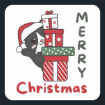 Cat Christmas Gift Winter Animals Cats Quadratischer Aufkleber<br><div class="desc">Merry Christmas. Die Cat at Christmas as in Christmas greeting. Funny animals with ohrs for the holidays. In Sweet Christmas Greeting. Cats are cute animals and perfect for Christmas.</div>