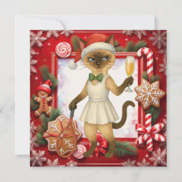 Cat Christmas greeting for cat lovers Feiertagskarte