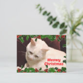 Cat Christmas Greetings Postkarte (Stehend Vorderseite)