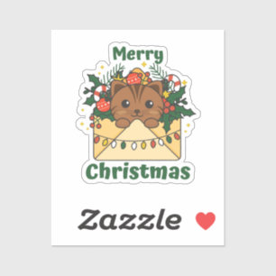 Cat Christmas Letter Winter Animals Cats Aufkleber