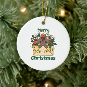 Cat Christmas Letter Winter Animals Cats Keramik Ornament
