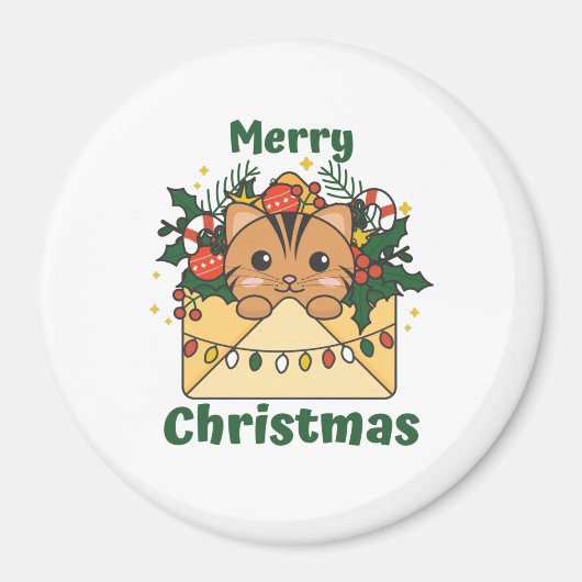 Cat Christmas Letter Winter Animals Cats Magnet (Vorne)
