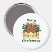 Cat Christmas Letter Winter Animals Cats Magnet (Vorderseite/Rückseite)