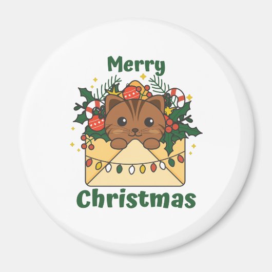 Cat Christmas Letter Winter Animals Cats Magnet (Vorne)