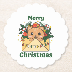 Cat Christmas Letter Winter Animals Cats Untersetzer