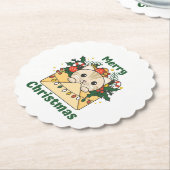 Cat Christmas Letter Winter Animals Cats Untersetzer (angewinkelt)