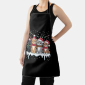 Cat Christmas Light Reindeer Santa Cat Lover Schürze (InSitu)