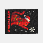 Cat Christmas Light Reindeer Santa Christmas Cat L Fleecedecke (Vorderseite (Horizontal))