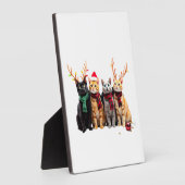 Cat Christmas Light Reindeer Santa Christmas Cat L Fotoplatte (Seite)