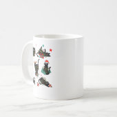 Cat Christmas Light Reindeer Santa Christmas Cat L Kaffeetasse (Vorderseite Links)