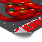 Cat Christmas Light Reindeer Santa Christmas Cat L Poster (Ecke)