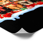 Cat Christmas Light Reindeer Santa Christmas Cat L Poster (Ecke)